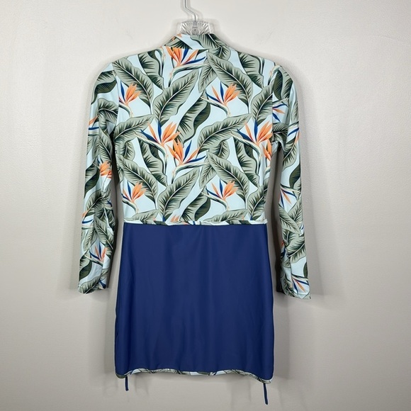 Women's Modest Floral Full Sleeve Swim Top Size Small - Picture 5 of 7